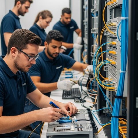 Installation et déploiement réseaux fibre optique et cuivre